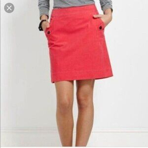 VINEYARD VINES Womens SIZE 4 Red Corduroy Straight Mini SKIRT Preppy 2R056 EUC